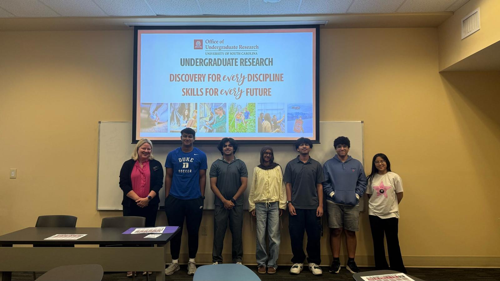 AED members with the Office of Undergraduate Research at an info session