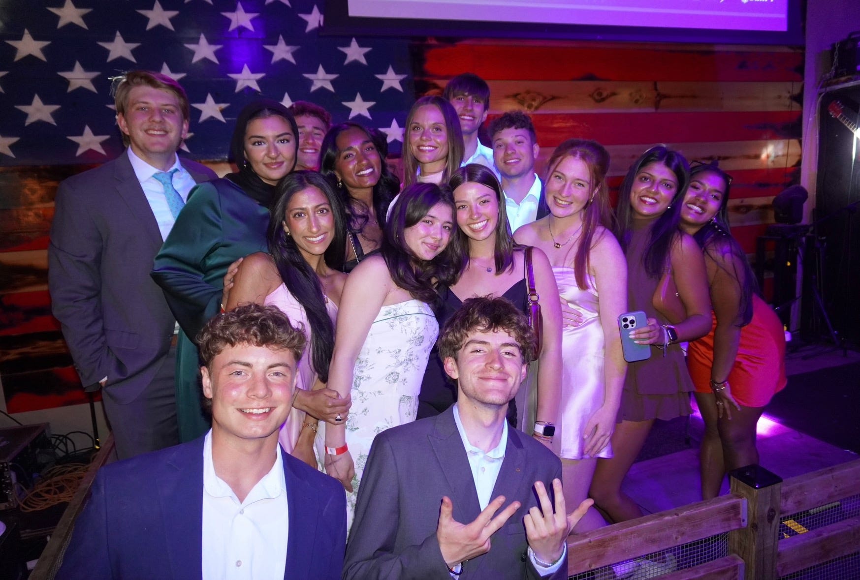 Members dressed up at the AED spring formal