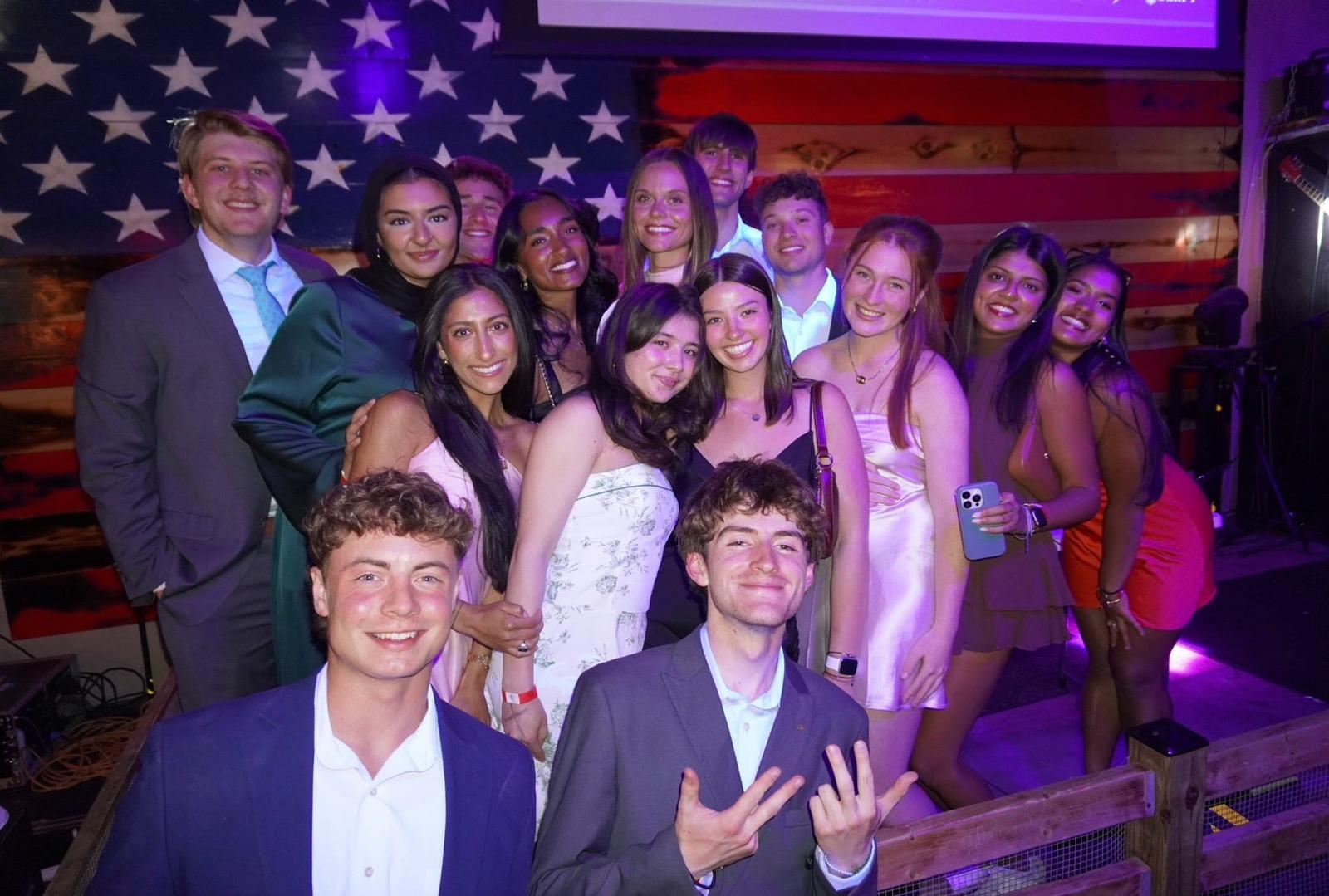 Members dressed up at the AED formal